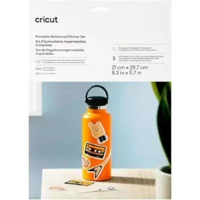CRICUT 2010354 YAZDIRILABİLİR SUYA DAYANIKLI TRANSPARAN HOLOGRAFİK ÇIKARTMA SETİ - A4 - 5 SAYFA